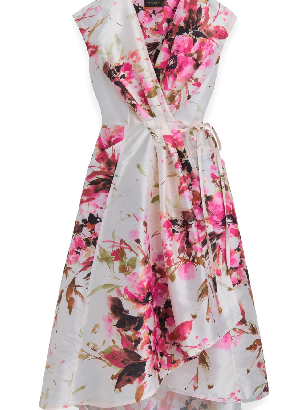 Donna Karen Floral Tiered Wrap Midi Dress - Women, Wedding guest, Cocktail